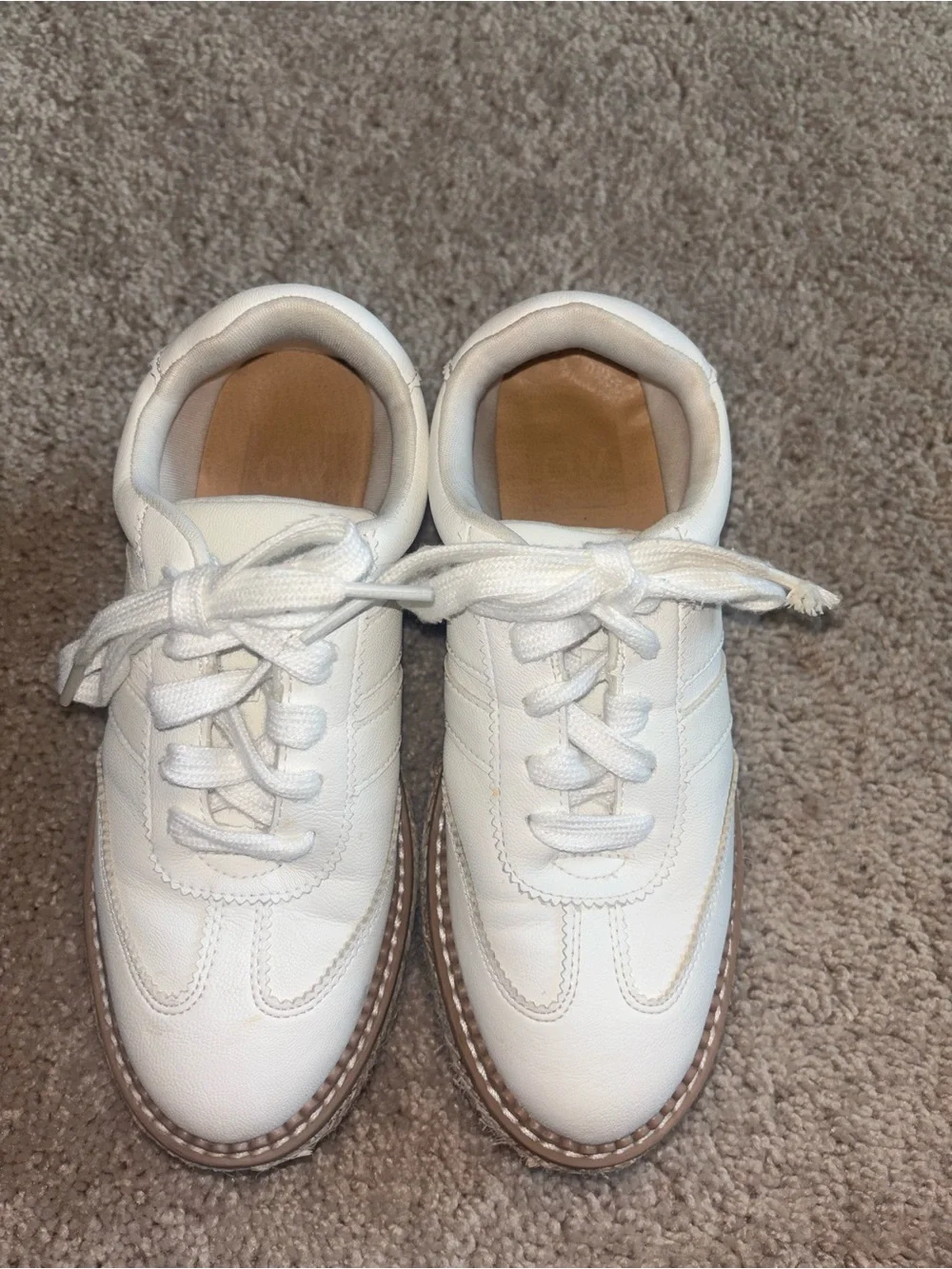 DV by Dolce Vita Barkley White Leather Platform Espadrille Sneakers 5